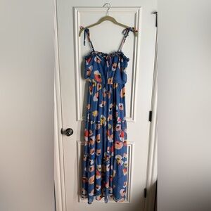 Teeze Me Blue Ruffled Maxi Dress